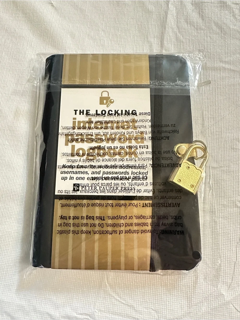 💜The Locking Internet Password Logbook - Gold & Black